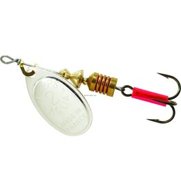 Mepps Mepps B2 S Aglia In-Line Spinner, 1/6 oz, Plain Treble Hook, Silver Blade