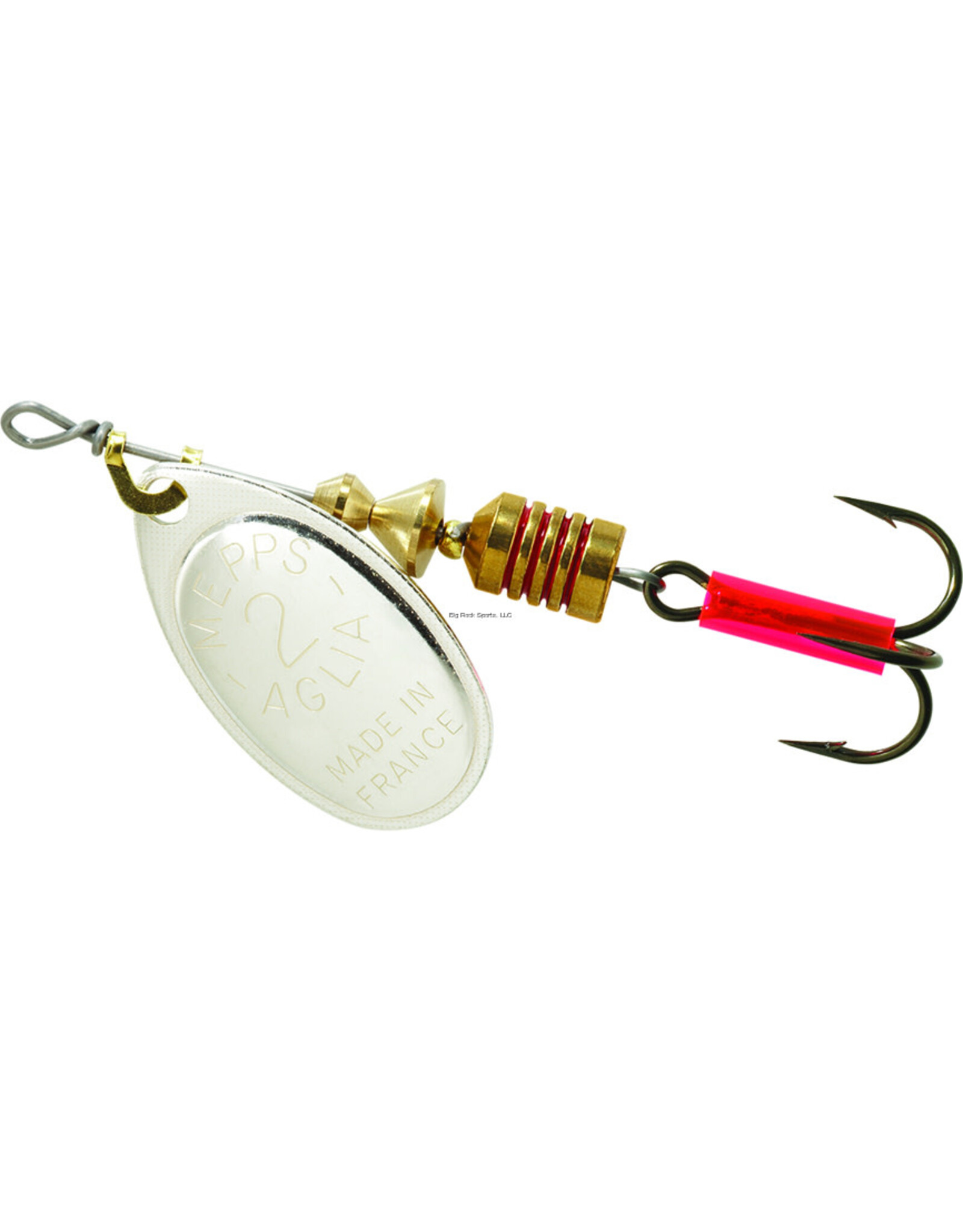 Mepps Mepps B2 S Aglia In-Line Spinner, 1/6 oz, Plain Treble Hook, Silver Blade