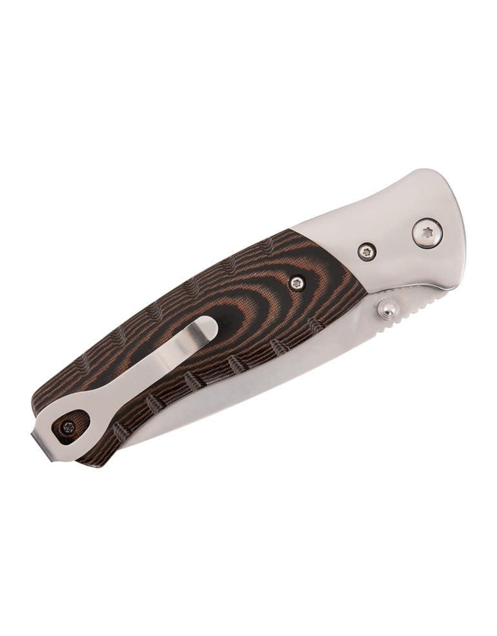 Buck Knives Buck 835 Small Selkirk Survival Folder 3.25" 420HC Plain Blade, Brown Micarta Handles - 10682