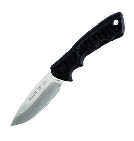 Buck Knives Buck 685 BuckLite MAX II Large Hunting Knife 4" Plain Blade, Black Rubberized Handles, Polyester Sheath - 11559