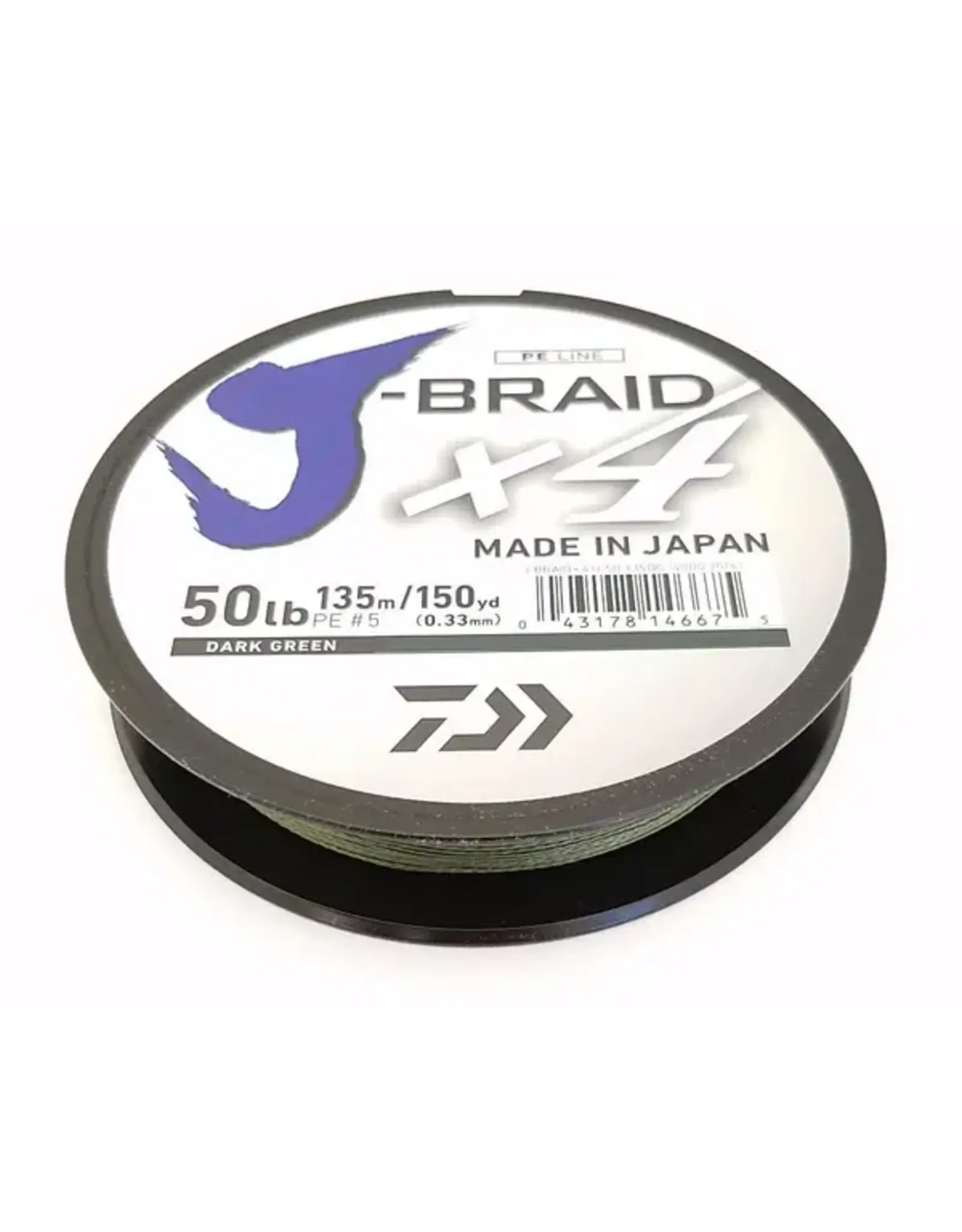 Daiwa Daiwa J-Braid X4 4 Strand 150yd (Dark Green)