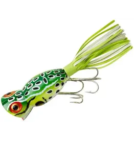 HULA POPPER Arbogast G760-507 Hula Popper Topwater Popper, 2", 3/8 oz, Leopard Frog, Floating