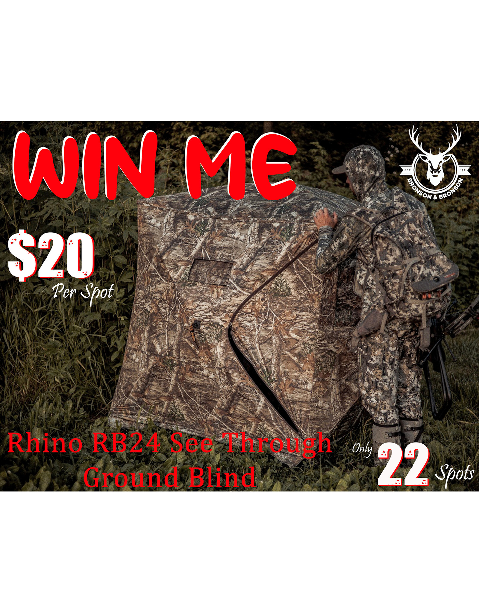 DRAW #1869 - WIN ME - RHINO RB24 GROUND BLIND! 2026