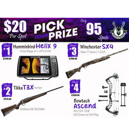 DRAW #1870 - Pick Your Prize - Humminbird, Tikka, Winchester OR Bowtech!