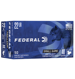 Federal Federal Small Game High Velocity Copper-Plated Solid 1240fps 22LR 40gr 710