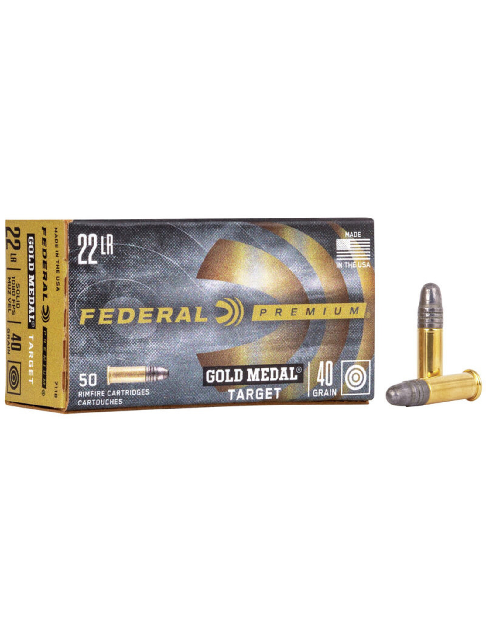 Federal Federal Premium Gold Medal Target 22LR 40gr Solid 1080fps 711B
