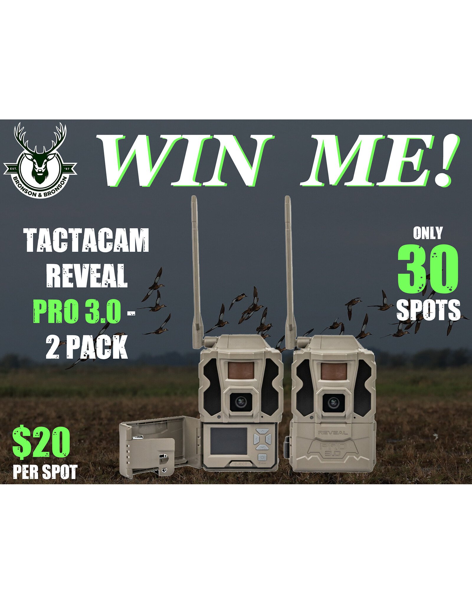 DRAW #1873 - WIN ME - Tactacam Pro 3.0 - 2 Pack 2026