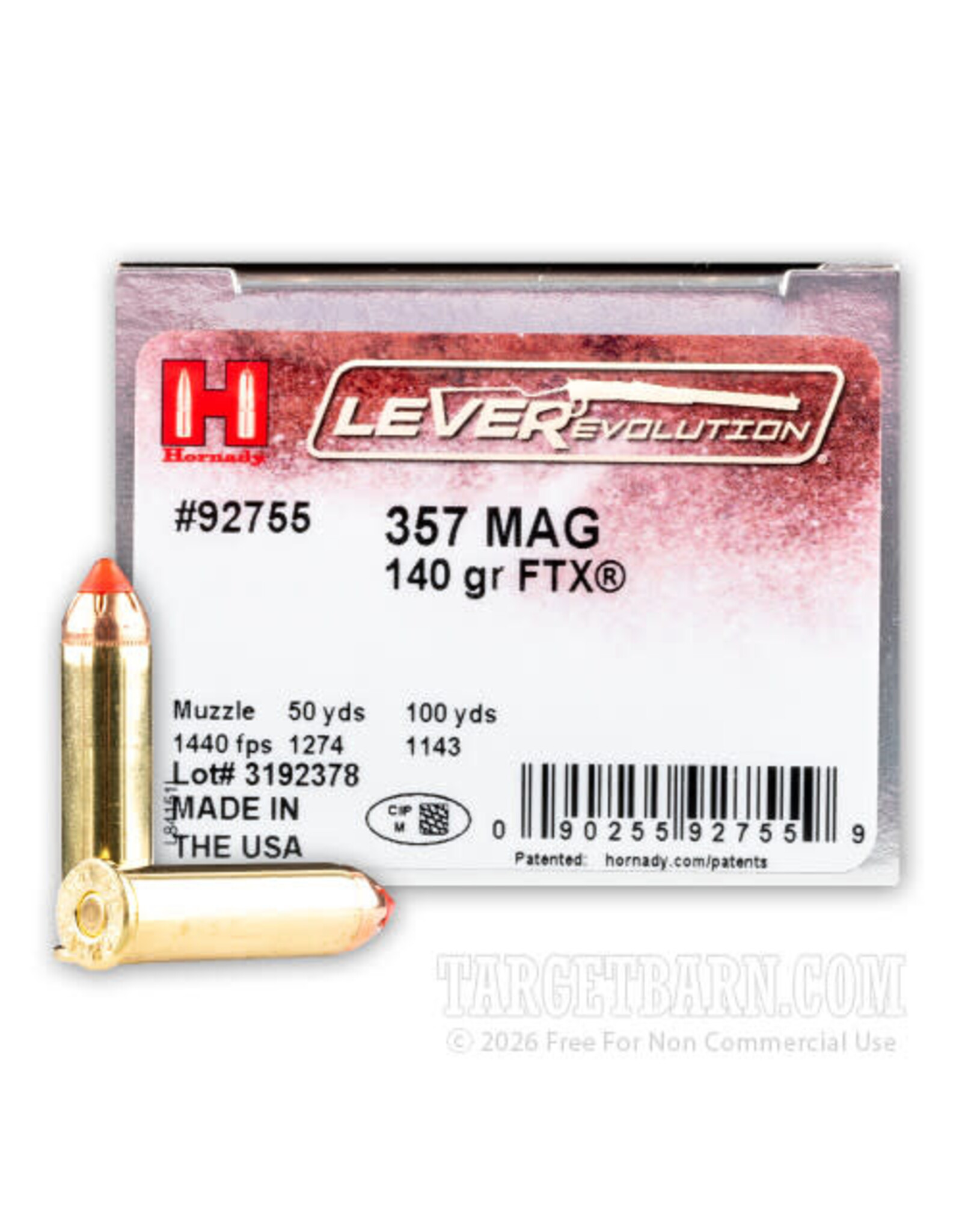 Hornady Hornady Leverevolution 357 MAG 140gr FTX 1440fps 92755