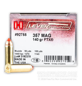 Hornady Hornady Leverevolution 357 MAG 140gr FTX 1440fps 92755