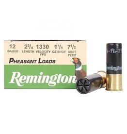 Remington Remington 20050 Pheasant Loads Shotshell 12 GA, 2-3/4 in, No. 7.5, 1-1/4oz, 3-3/4 Dr, 1330 fps, 25 Rnd per Box