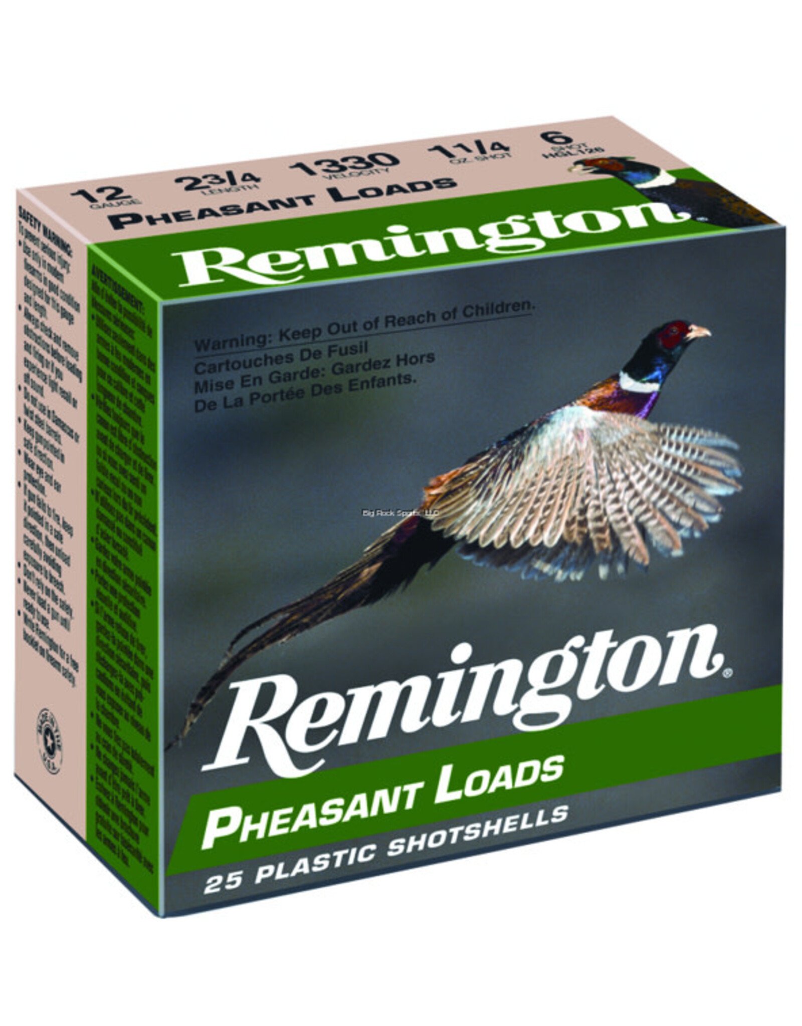 Remington Remington 20024 Pheasant Loads Shotshell 12 GA, 2-3/4 in, No. 5, 1-1/4oz, 3-3/4 Dr, 1330 fps, 25 Rnd per Box
