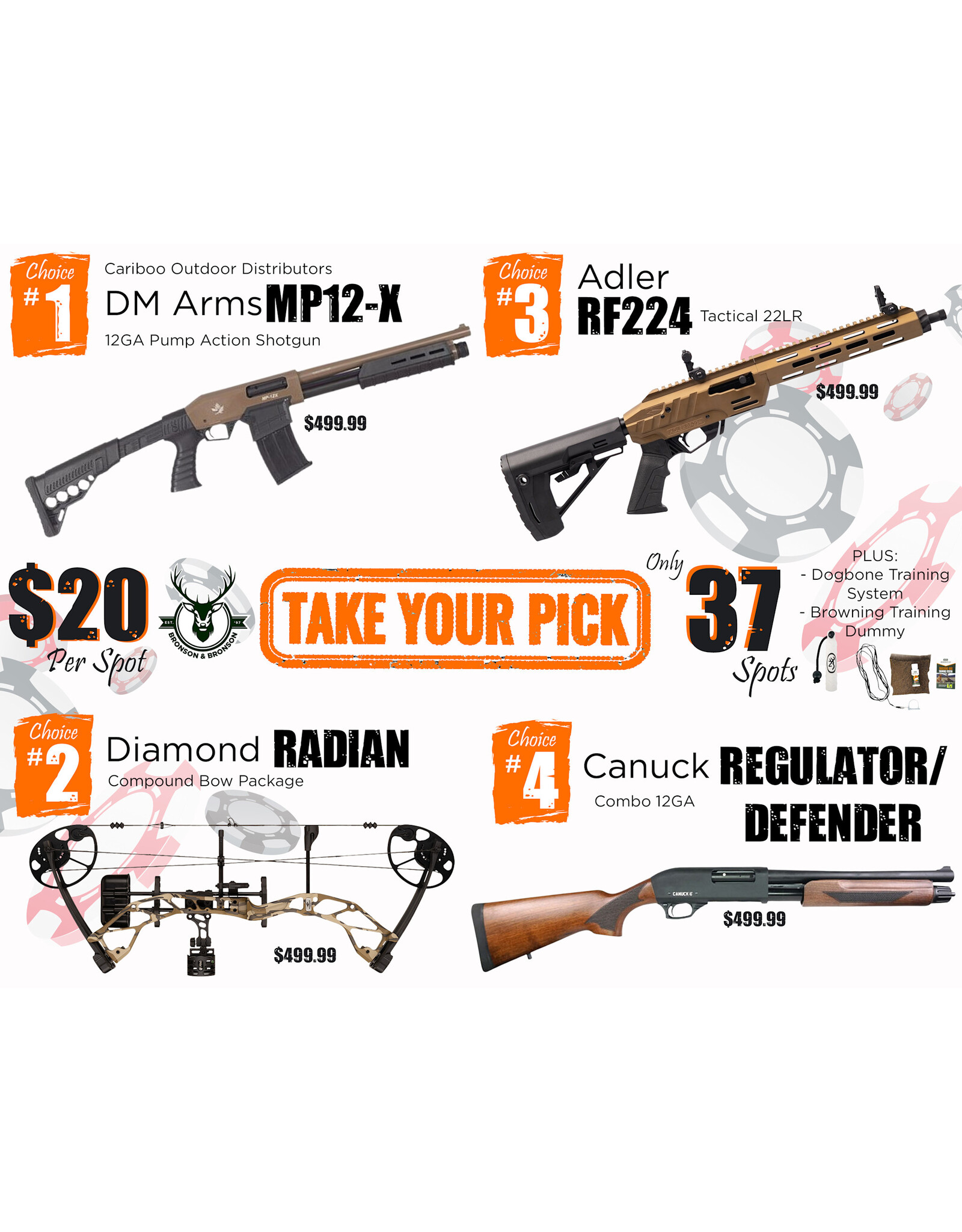 DRAW #1875 - Take Your Pick - Cariboo, Diamond, Adler OR Canuck!