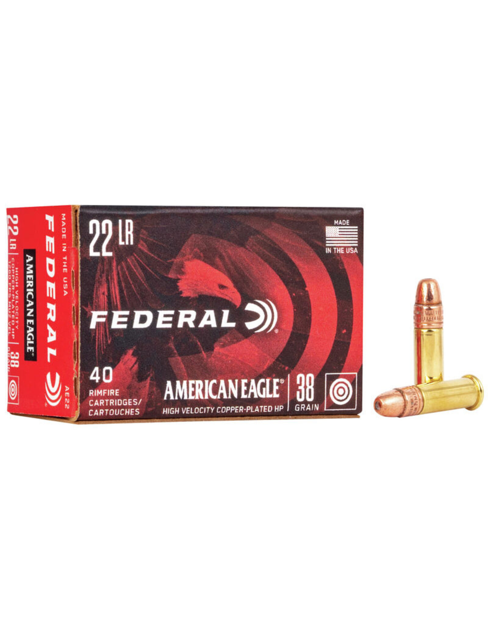Federal Federal American Eagle 22LR 38GR High Velocity Copper Plated HP 1260fps AE22