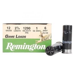 Remington Remington 20028 Game Load Shotshell 12 GA, 2-3/4 in, No. 6, 1oz, 3-1/4 Dr, 1290 fps, 25 Rnd per Box