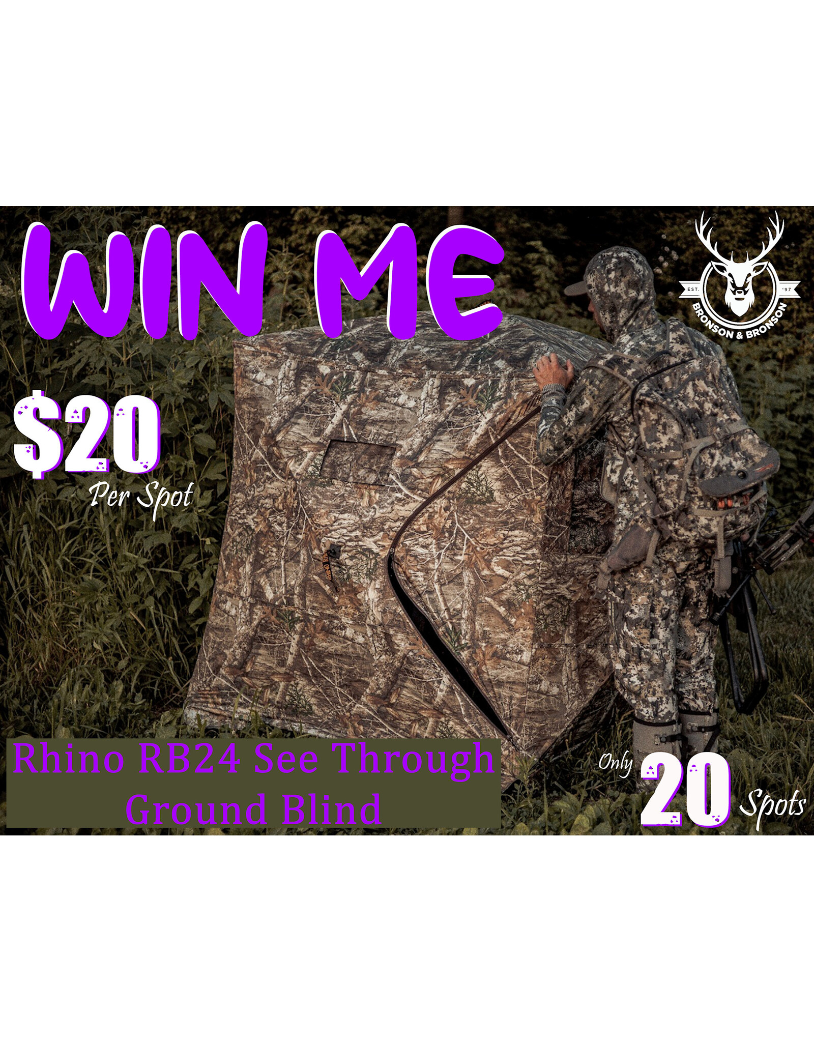 DRAW #1876 - WIN ME - RHINO RB24 GROUND BLIND! 2026 #2