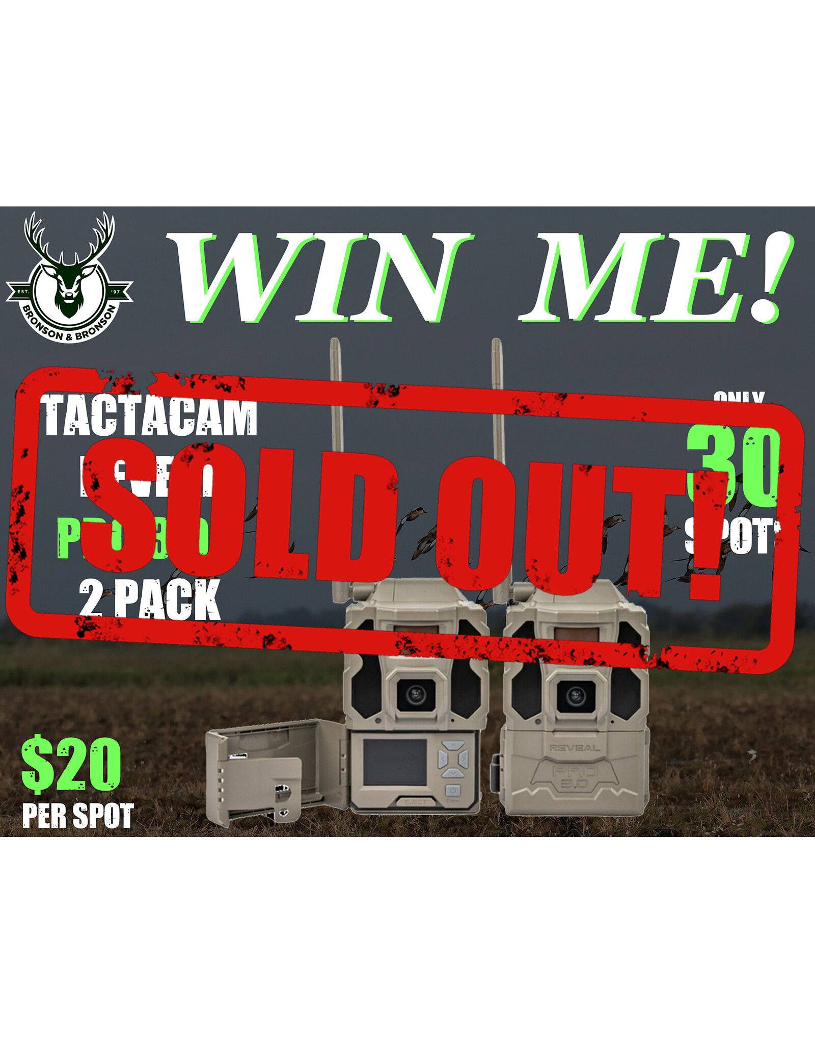 DRAW #1873 - WIN ME - Tactacam Pro 3.0 - 2 Pack 2026