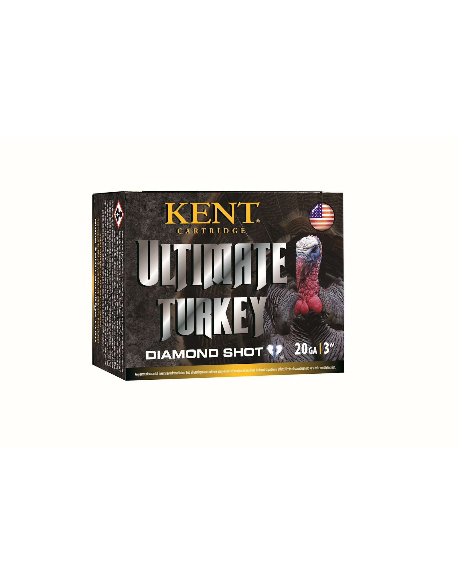 Kent Cartridge Kent C203TK36-5 Ultimate Diamond Shot Turkey Shotshell 12 Ga, 3", #4, 1-3/4 oz, Max Dr, 1310 fps, 10ct