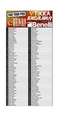 DRAW #1868 - Take Your Pick - Excalibur, Henry, Tikka OR Benelli!