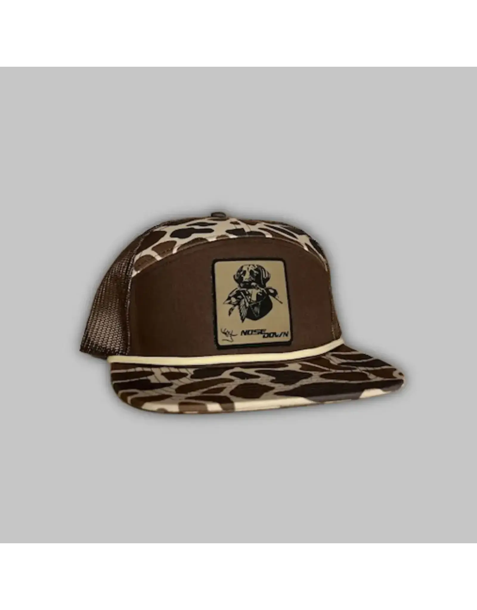 Nose Down Nose Down Hat Lab Dog 7 Panel - Chestnut Duck Camo