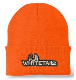WhitetailCo Whitetail Co. Knit Logo Hat - Blaze Orange