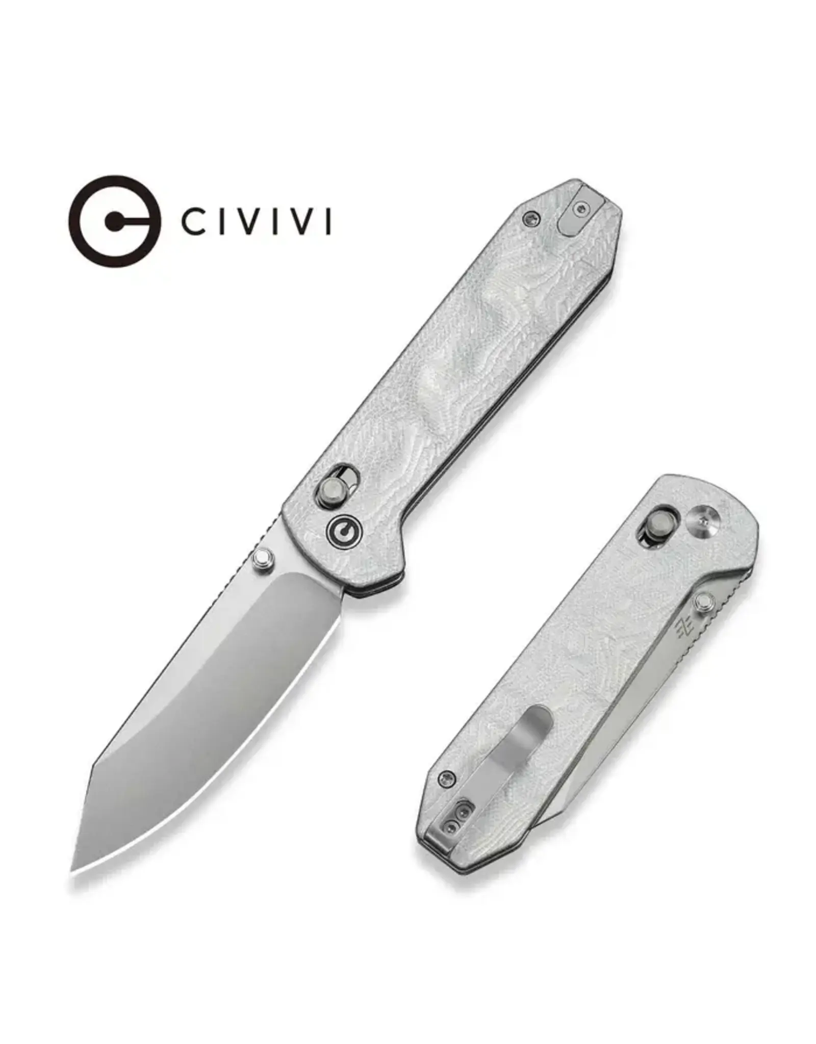 Civivi CIVIVI Over Yonder Thumb Stud & Crossbar Lock Knife G10 With Aluminum Foil Handle (3.35" 14C28N Blade) C25027-2