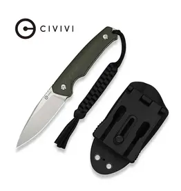 Civivi CIVIVI Altus Fixed Blade Knife OD Green G10 Handle (2.99" Stonewashed 14C28N Blade) C20076B-1, With 1PC Black Lanyard, Black Kydex Sheath & T-Clip
