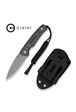 Civivi CIVIVI Altus Fixed Blade Knife Gray and Black Layered G10 Handle (2.99" Gray Stonewashed 14C28N Blade) C20076B-2, With 1PC Black Lanyard, Black Kydex Sheath & T-Clip