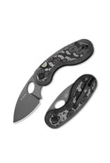 Kizer Kizer Cutlery Vanguard Microbe Button Liner Lock Folding Knife 2.19" 14C28N Gray Stonewashed Drop Point Blade with Thumb Hole, Black & Gray Vortex Micarta Handles, Reversible Deep Carry Clip - V2742A5