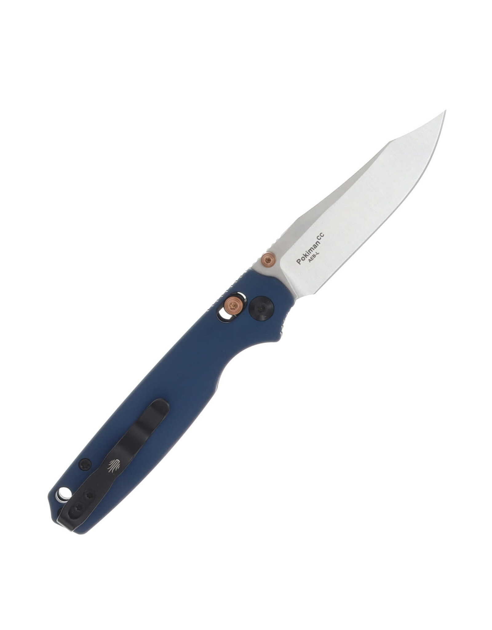Kizer Kizer Cutlery Vanguard Pokiman CC Clutch Lock Folding Knife 3.16" AEB-L Satin Clip Point Blade, Blue Aluminum Handles, Reversible Deep Carry Clip, AXIS/Crossbar Lock - V3789A4