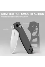Kizer Kizer Cutlery Vanguard Pokiman CD Clutch Lock Folding Knife 3.16" AEB-L Satin Drop Point Blade, Gray Aluminum Handles, Reversible Deep Carry Clip, AXIS/Crossbar Lock - V3789A2