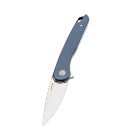 EIKONIC EIKONIC Knives Brian Brown Dromas Flipper Knife 3.25" D2 Satin Drop Point Blade, Blue G10 Handles, Liner Lock - 440SSGY