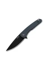 EIKONIC EIKONIC Knives Brian Brown Dromas Flipper Knife 3.25" D2 Black Stonewashed Drop Point Blade, Blue G10 Handles, Liner Lock - 440BGY