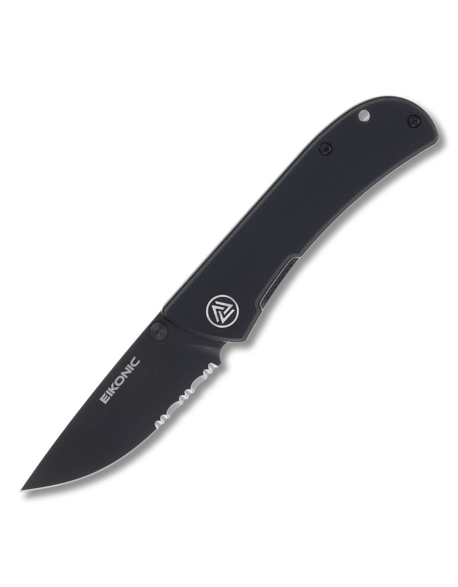 EIKONIC EIKONIC Knives Fairwind Folding Knife Night Black G10 2.72in Serrated Blade 220BBS