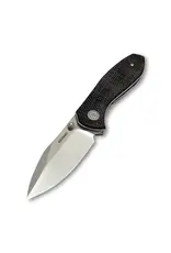 EIKONIC EIKONIC Kasador 2.75in Polished Satin D2 Drop Point Black Canvas Micarta 331SB