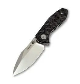 EIKONIC EIKONIC Kasador 2.75in Polished Satin D2 Drop Point Black Canvas Micarta 331SB