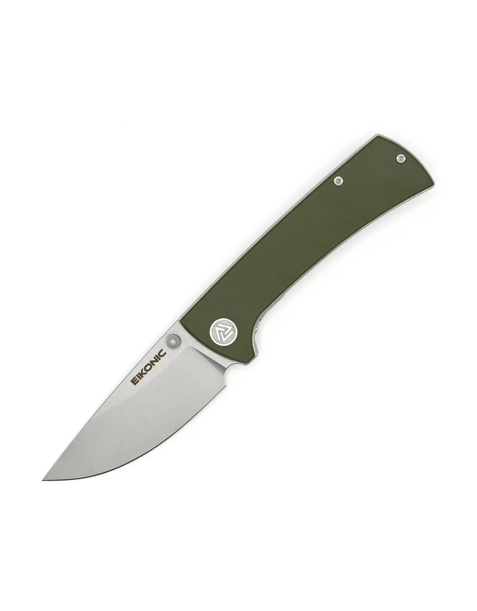 EIKONIC EIKONIC Knives RCK9 Folding Knife Olive G10 3in Plain Stonewash Drop Point 100SGN