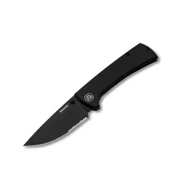 EIKONIC Eikonic 100BBS RCK9 Black Part Serrated D2 Linerlock Knife Black Handles