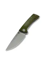 EIKONIC EIKONIC Knives Chaves RCK9 Folding Knife 3.06" D2 Stonewashed Drop Point Plain Blade, Olive Green Micarta Handles, Liner Lock - 101SSGN