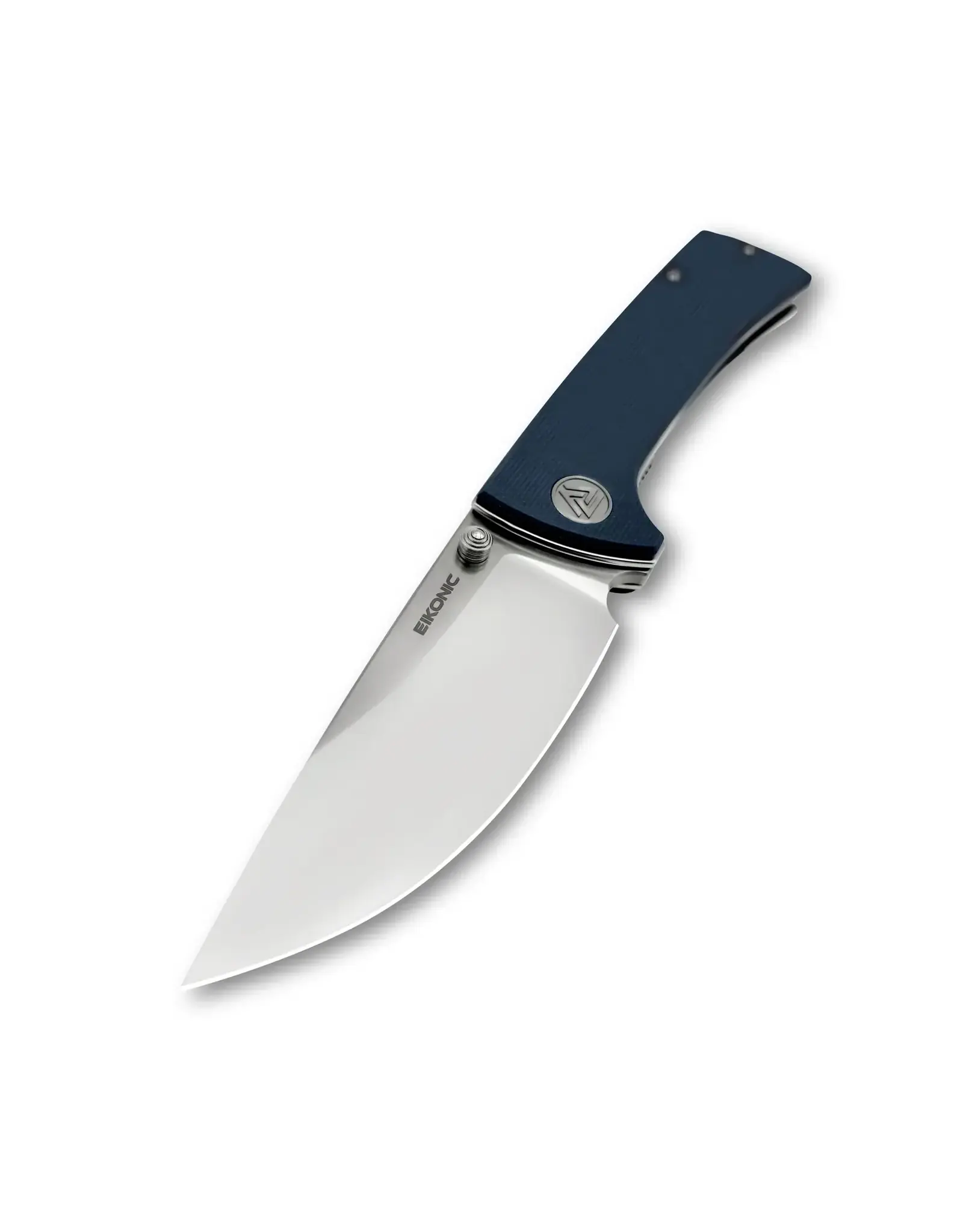 EIKONIC EIKONIC Knives Chaves RCK9 Folding Knife 3.06" D2 Satin Drop Point Plain Blade, Blue G10 Handles, Liner Lock - 100SSGY