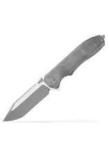 EIKONIC Eikonic Validus 3.78" Folding Modified Tanto Plain Dark Acid Stonewash/Satin M390 Steel Blade, 4.76" Salt & Pepper Canvas Micarta Handle