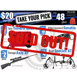 DRAW #1872 - Take Your Pick - Yeti, Savage, Killer Instinct OR Bear!