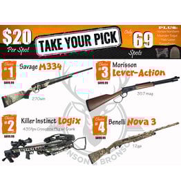 DRAW #1879 - Take Your Pick - Savage, Killer Instinct, Morisson OR Benelli!