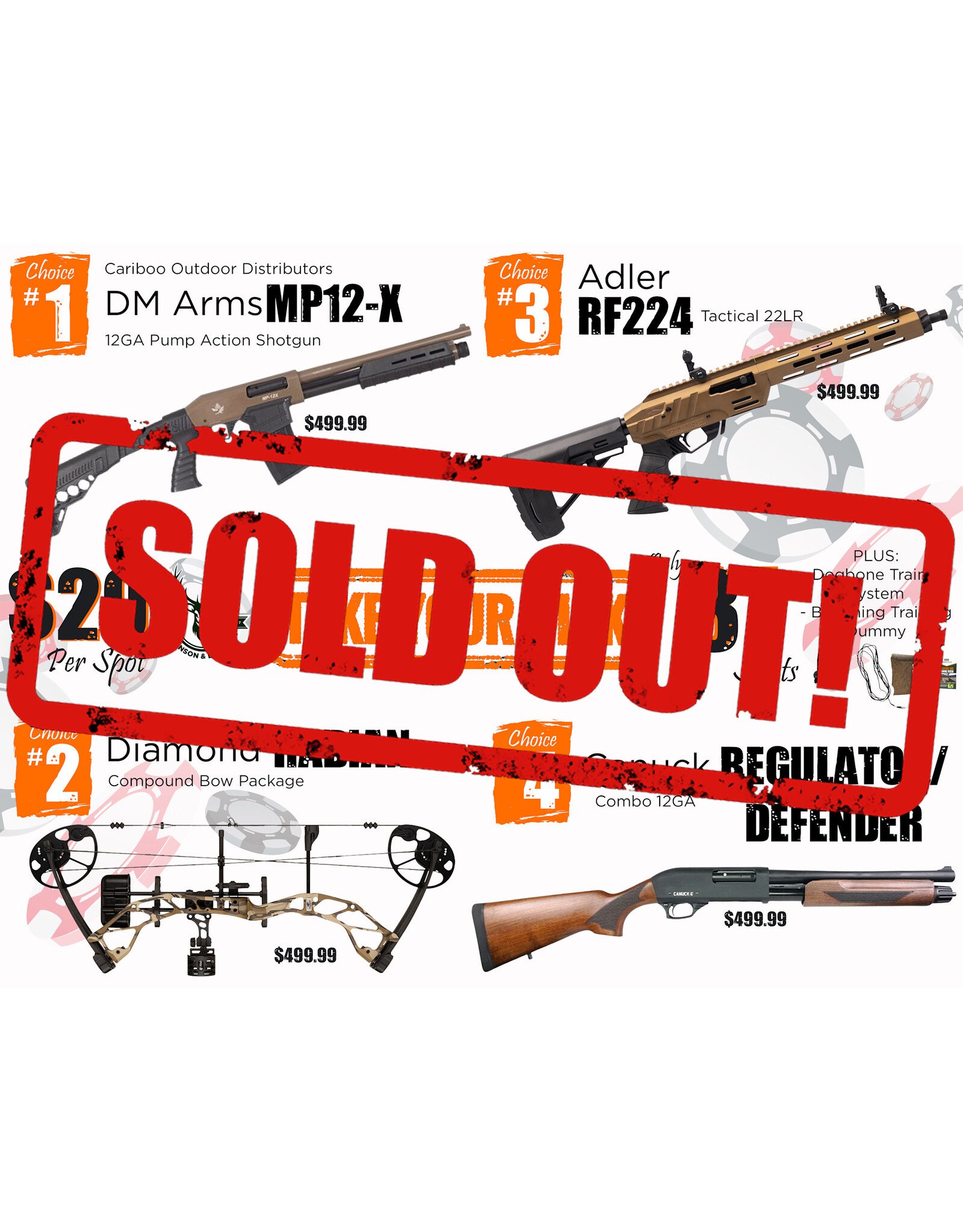 DRAW #1875 - Take Your Pick - Cariboo, Diamond, Adler OR Canuck!