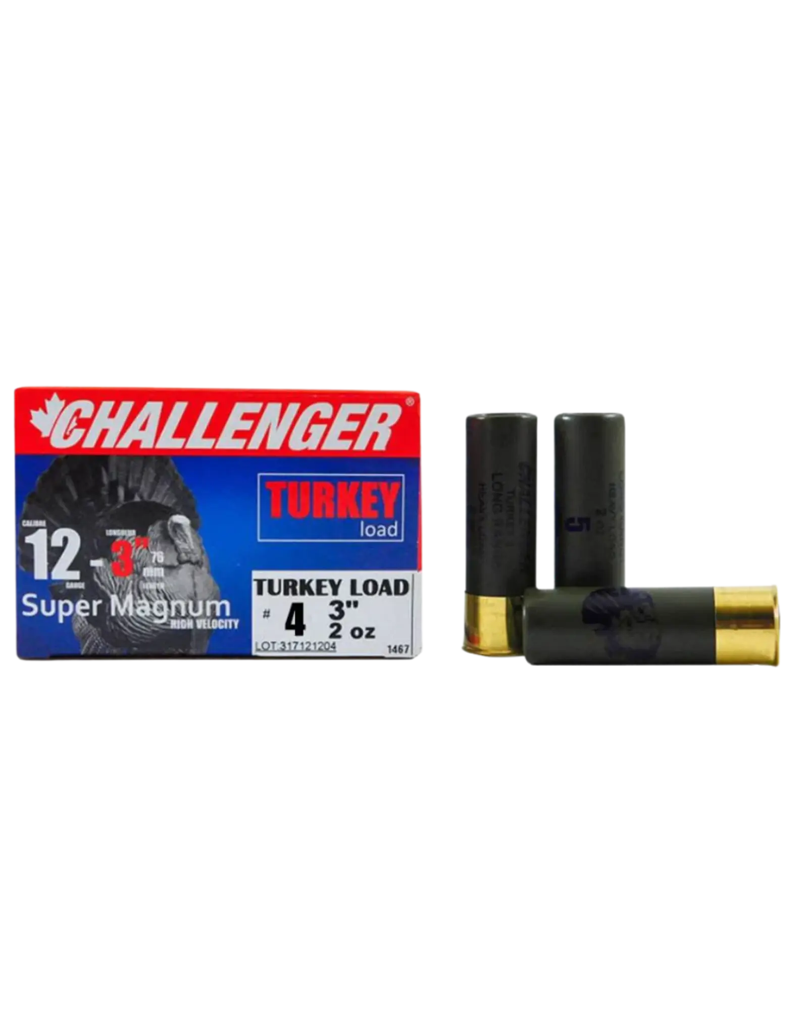 Challenger Challenger Ammo 30044 Turkey Shotshell 12 GA, 3", 2 oz, #4, 10 Rnd