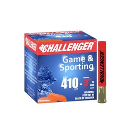 Challenger Challenger Ammo 30035 Hi-Brass Shotshell 410 GA, 3 in, No. 5, 11/16 oz, 1150 fps, 25 Rnd per Box