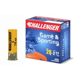 Challenger Challenger Ammo 10046 Standard Shotshell 20 GA, 2-3/4 in, No. 6, 7/8 oz, 1250 fps, 25 Rnd per Box