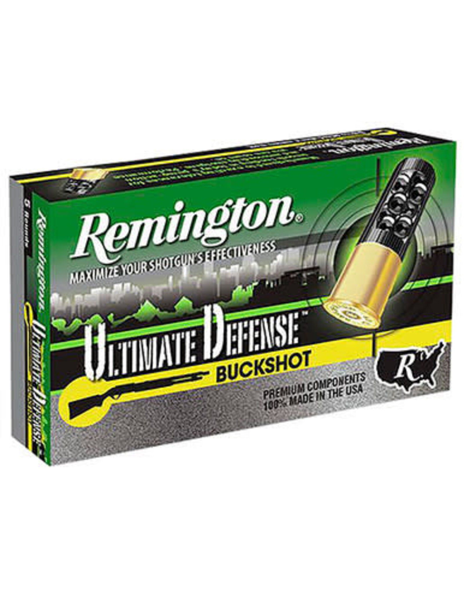 Remington Remington Ultimate Defense 12GA 2 3/4" 1200fps 21 Pellets 4BK Buckshot 5 Rounds 12BRR4HD 20637