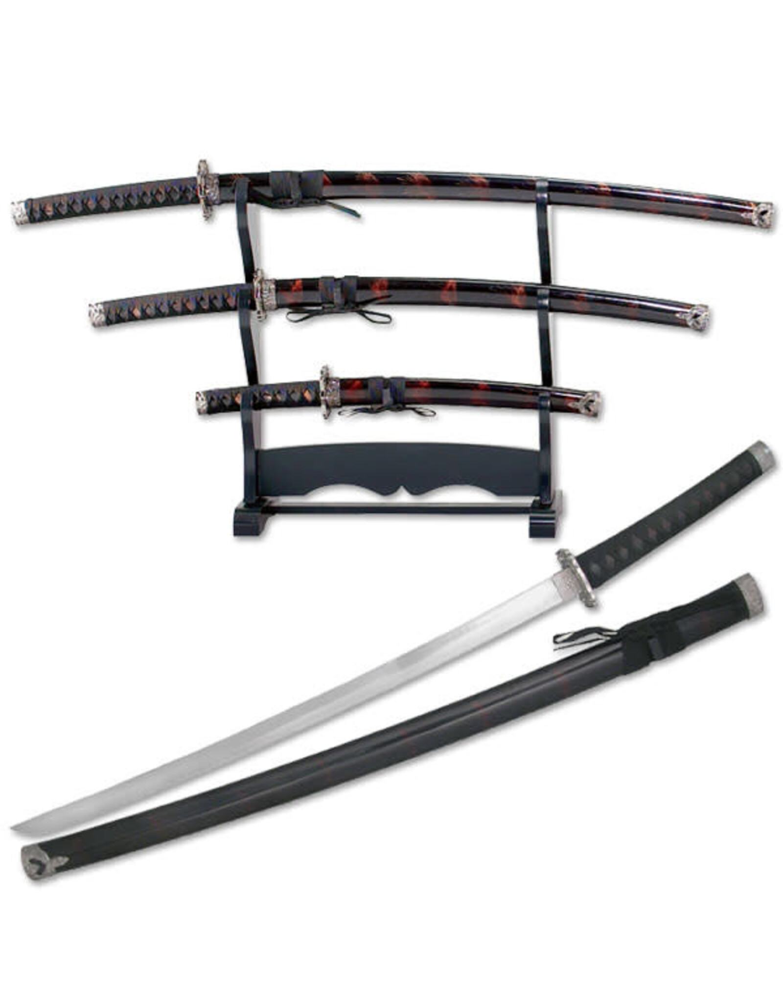 BladesUSA YK-58BG4 BladesUSA - 3 Piece Sword Set with Display