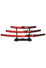 snake eye SW-68R4 BladesUSA - 3 Piece Sword Set with Display Stand - SW-68R4