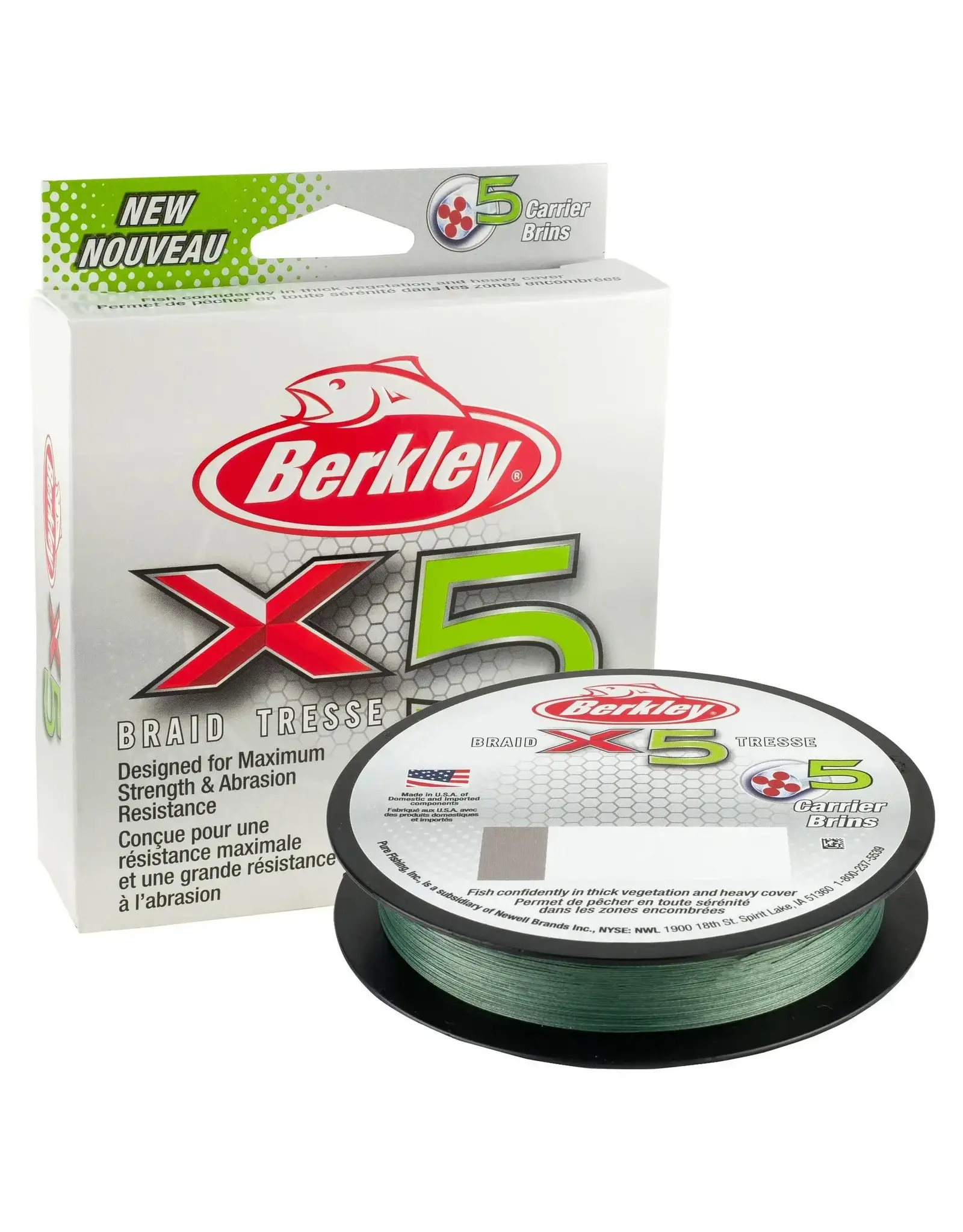 Berkley Berkley X5BFS20-22 X5 Braid 165yd 20 lb test  Low-Vis Green